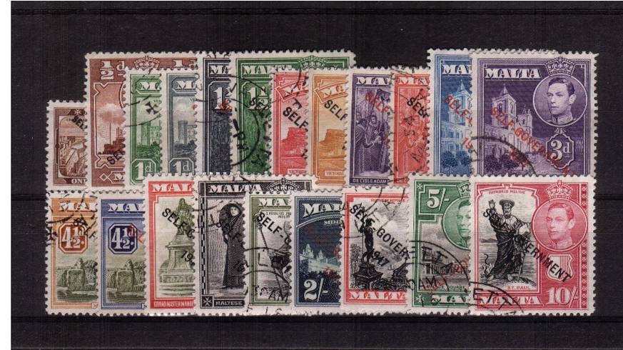 The ''SELF-GOVERNMENT 1947'' overprint set of twenty-one superb fine used<br/>with each stamp being a selected example.<br/><b>BBJ</b>