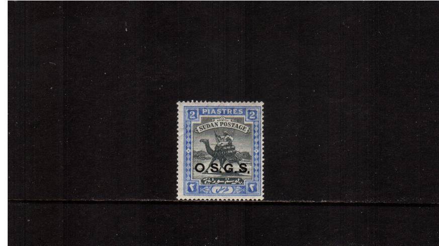 2p Black and Blue - O.S.G.S. overprint -  Crescent watermark.<br/>
A good lightly mounted mint single. SG Cat 42.00