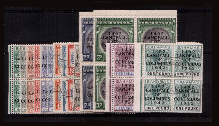 The ''LANDING OF COLUMBUS'' set of fourteen in superb fine used blocks of four with many being marginal.
<br><b>QLQ</b>