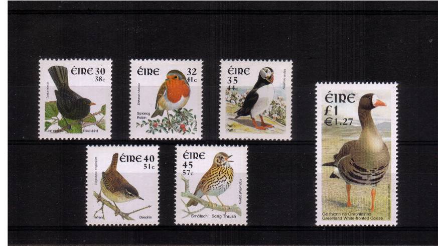 The Dual Currency ''Birds'' complete set of six superb unmounted mint.