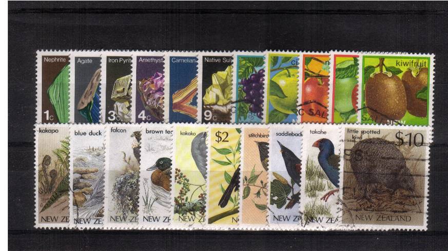 The Minerals, Fruits and Birds definitive set of twenty one superb fine used.

<br/><b>QSQ</b>
