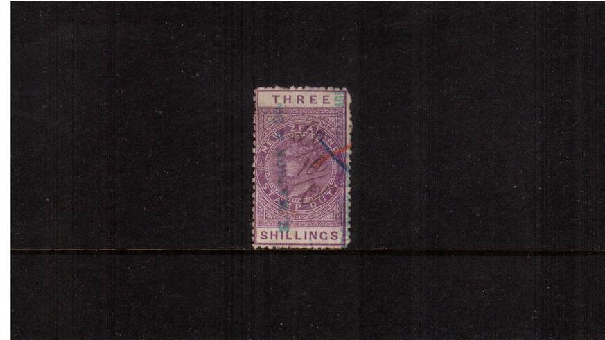 3/- Mauve - Perforation 11<br/>
A fiscally sound used example with a bright colour.

<br/><b>QSQ</b>