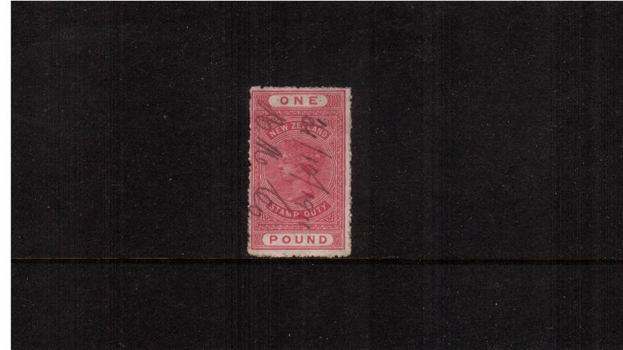 1 Rose-Pink - Perforation 14<br/>
A sound used stamp with a fiscal  mauscript cancel. SG Cat  90 
<br/><b>QSQ</b>