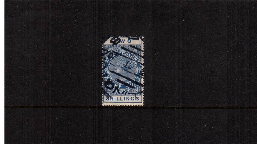 2/- Blue - Perforation 14<br/>
A sound used fiscally cancelled single.
<br/><b>QSQ</b>