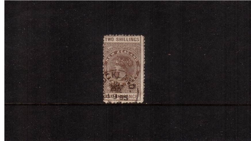 2/6d Grey-Brown - Perforation 11 Postal Fiscal<br/>A good used stamp with no faults cancelled with a fiscal cancel.

<br/><b>QSQ</b>