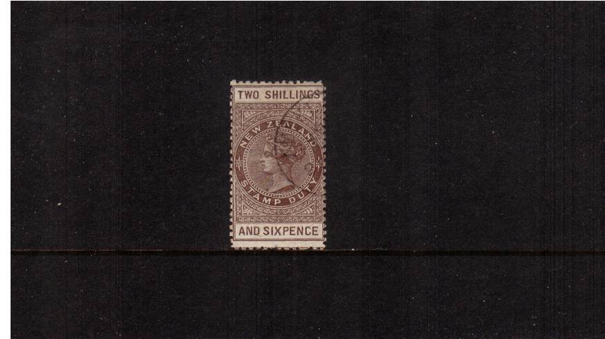 2/6d Grey-Brown - Perforation 12 Postal Fiscal<br/>A well centered single lightly cancelled with a light fiscal CDS. Pretty!

<br/><b>QSQ</b>