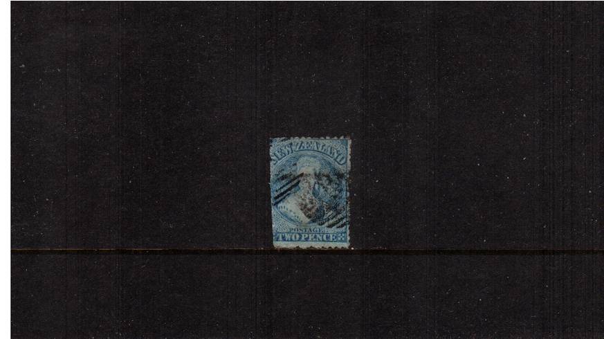 2d Pale Blue - Worn Plate - Watermark ''N Z'' - Perforation 12<br/>
A space filler stamp, sound but cut into at left.. SG Cat 75

<br/><b>QSQ</b>