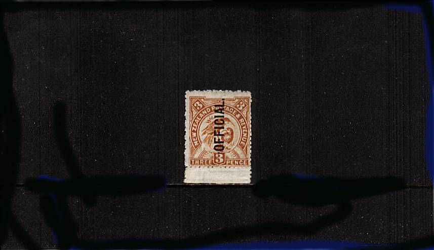 3d Bistre-Brown<br/>
A superb unmounted mint lower marginal bright and fresh single.
<br/>Rare stamp unmounted!
