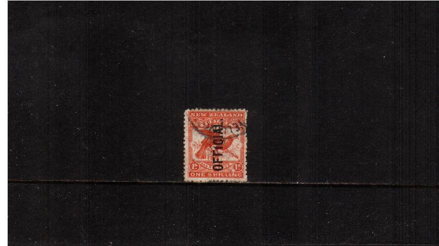 1/- Orange-Red<br/>
A very fine used stamp cancelled with a light circular cancel.<br/>SG Cat 22