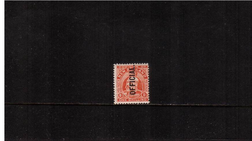 1/- Vermilion<Br/>
A lovely very, very lightly mounted mint single. SG Cat 55