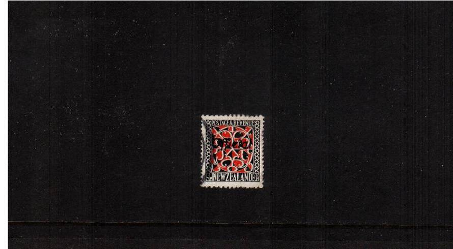 9d Scarlet and Black - Chalk Surfaced Paper - Perforation 14x15<br/>
A superb fine used stamp.

<br/><b>QSQ</b>