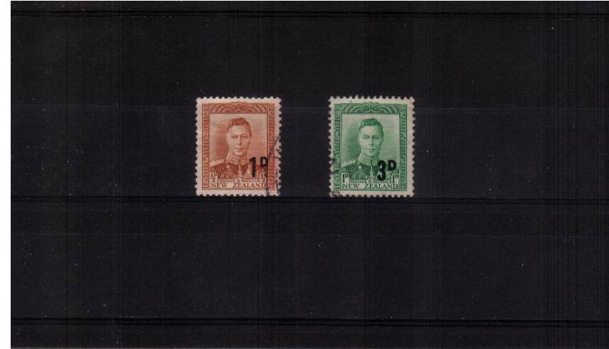 The surcharged set of two superb fine used. <br/><b>QSQ</b>