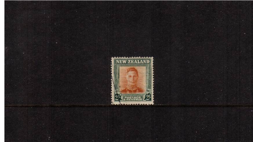 2/- Brown-Orange and Green - Watermark Upright - Plate I<br/>
A fine stamp lightly cancelled across the SW corner with a parcel cancel. SG Cat 20