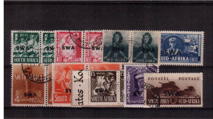 The WAR EFFORT set of seven pairs and two single superb fine used. SG Cat 85<br/><b>QTQ</b>
