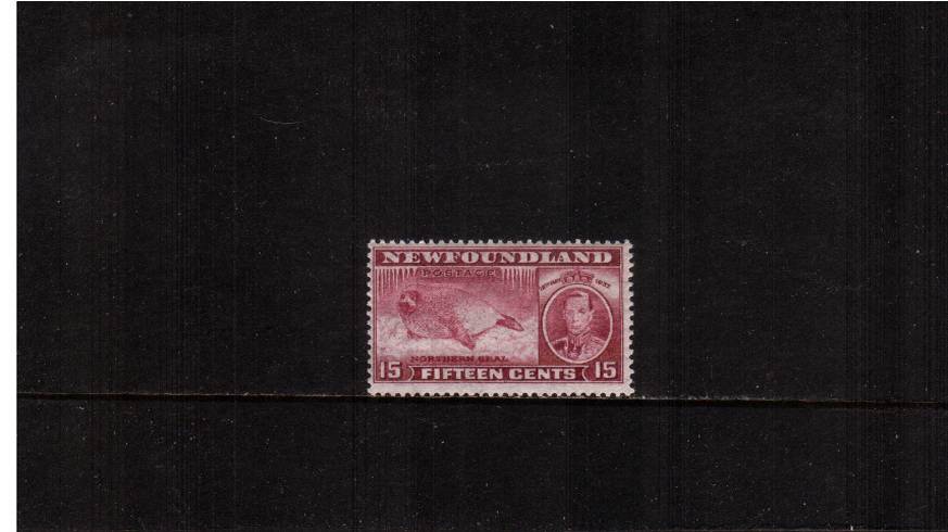 15c Claret - Perf 13 Line - from the additional Coronation issue<br/>A superb unmounted mint single. SG Cat 26<br/><b>QYQ</b>