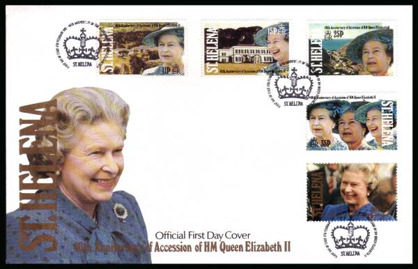 40th Anniversary of The Queen's Accession set of five on an unaddressed Official First Day Cover