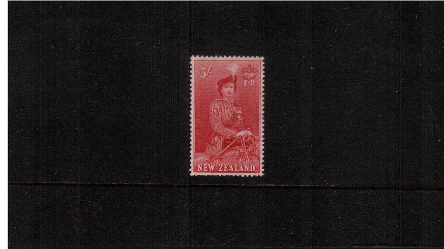 5/- Carmine unmounted mint with nibbled perforations at foot.SG Cat 30.00 
<br/><b>UFU</b>