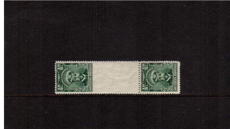d Blue-Green. A vertical gutter pair showing IMPERFORATE between top stamp and margin lightly mounted mint. 
<br/><b>UJU</b>
