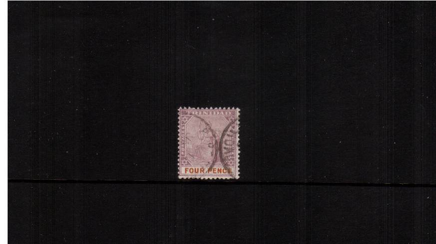4d Dull Purple and Orange - Watermark Corown CA<br/>
A fine used stamp cancelled with a CDS. SG Cat 27