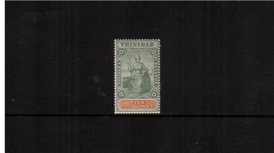 5/- Green and Brown<br/>
A lightly mounted mint single.
<br/><b>QDX</b>