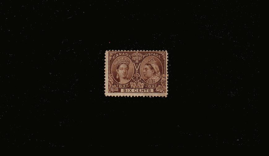 6c Brown Queen Victoria Jubilee Issue<br/>
A good lightly mounted mint stamp. SG Cat 140
<br/><b>QJX</b>