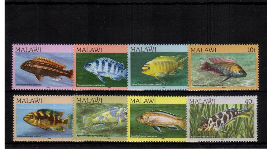 Fishes<br/>
The ''1986'' Imprint set of eight superb unmounted mint.