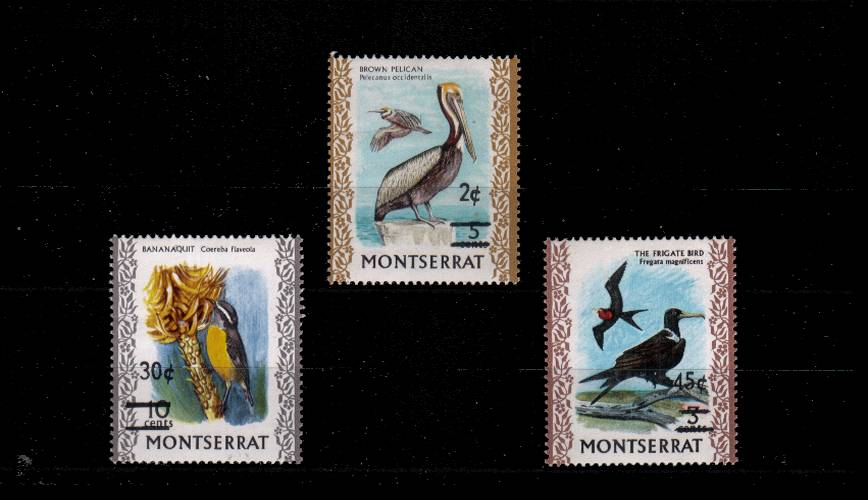 The Birds surcharged set of three superb unmounted mint.