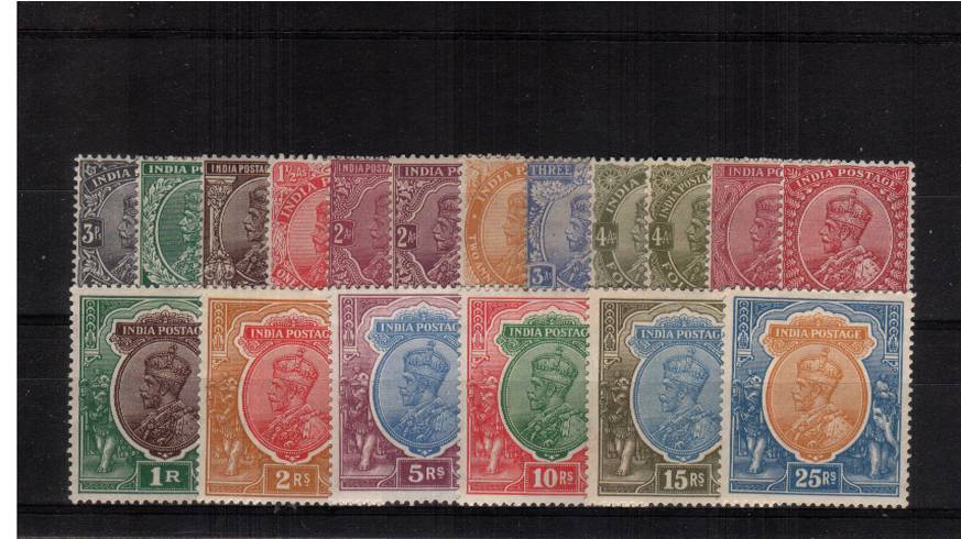 THe GEORGE 5th set of eighteen fine very lightly mounted mint with many lower values being unmounted. A superb brights and fresh set. SG Cat 650
<br/><b>QLX</b>