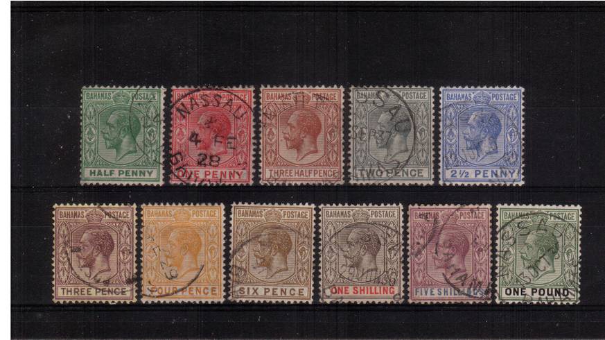 The George 5th complete set of eleven with each stamp<br/> cancelled with a light CDS cancel. Superb!</br>SG Cat �5
<br/><b>QMX</b>