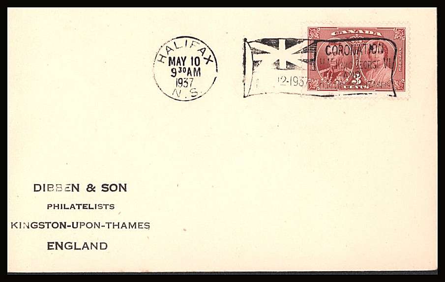 The Coronation single on a DIBBEN  addressed  small neat First Day Cover cancelled with special cancel