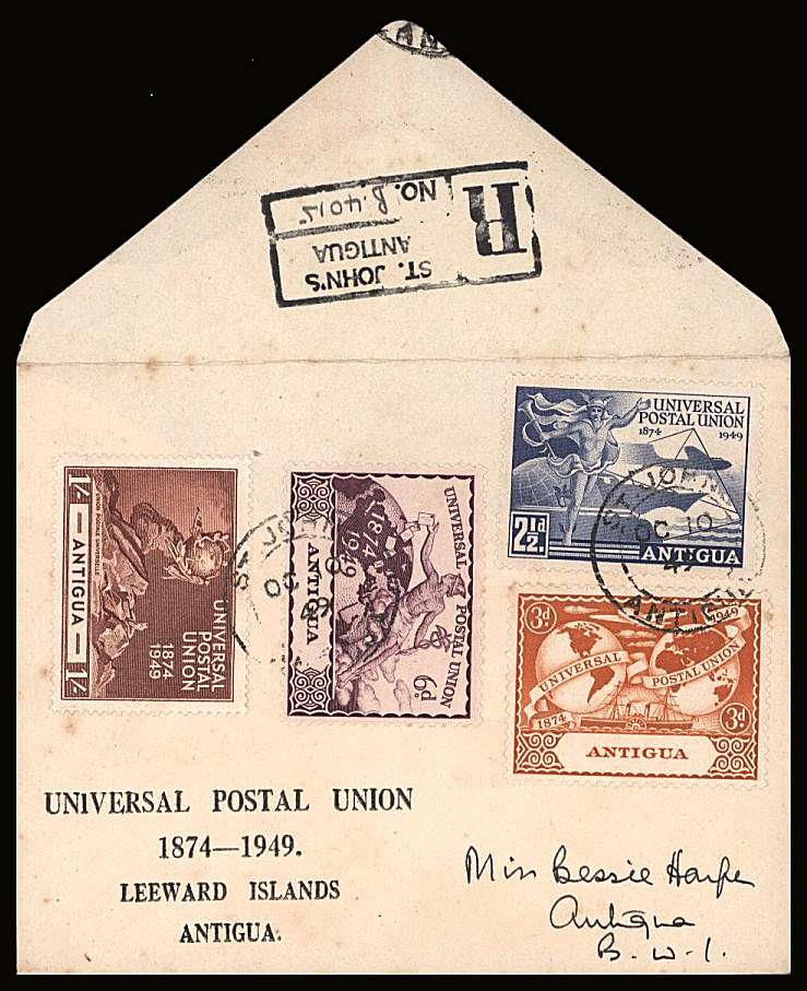 The Universal Postal Union set of four on an illustrated First Day Cover.