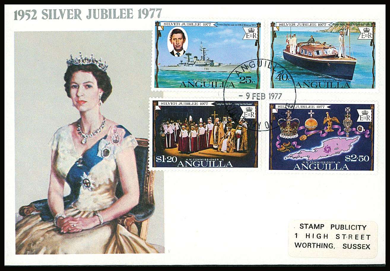 The Silver Jubilee set of four on a small neat colour First Day Cover