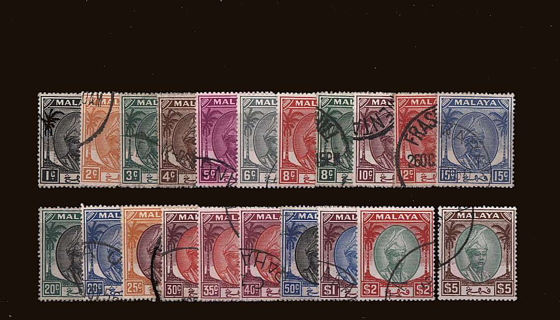 A superb fine used set of twentyone with each stamp having a selected cancel.
<br/><b>QQR</b>