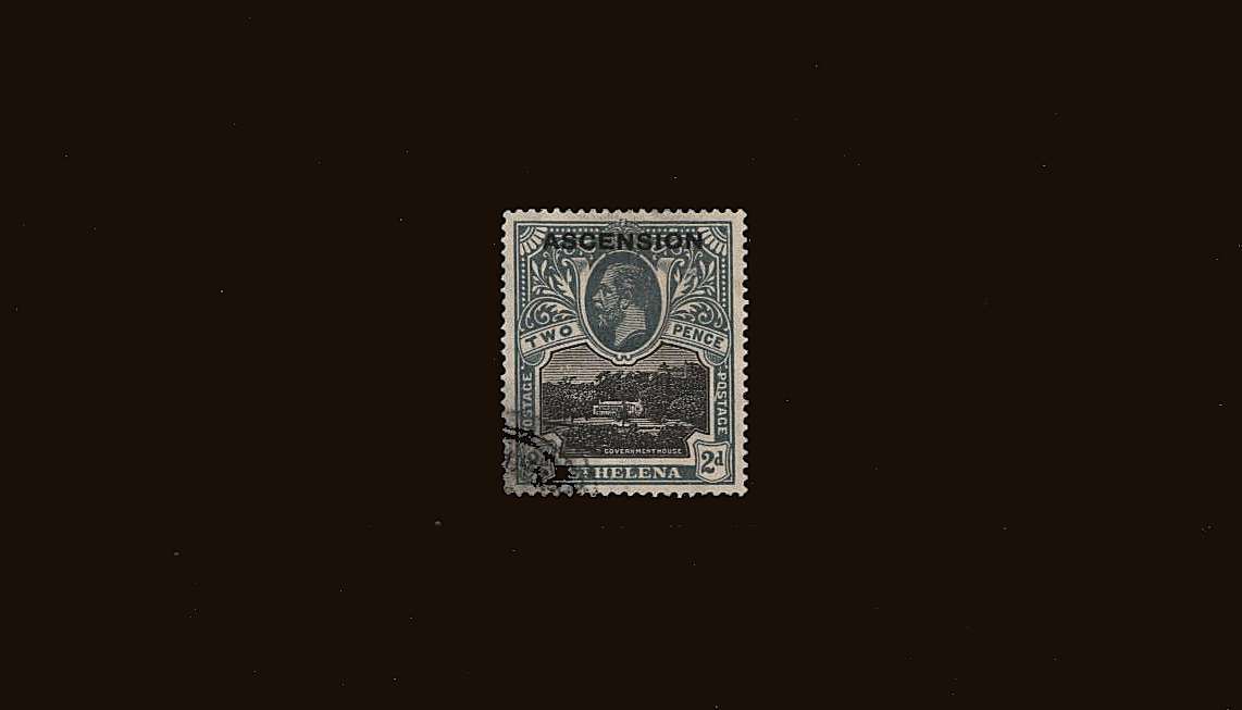 2d Black and Grey<br/>
A good used single showing the SG illustrated variety<br/><b> ''LINE THROUGH 