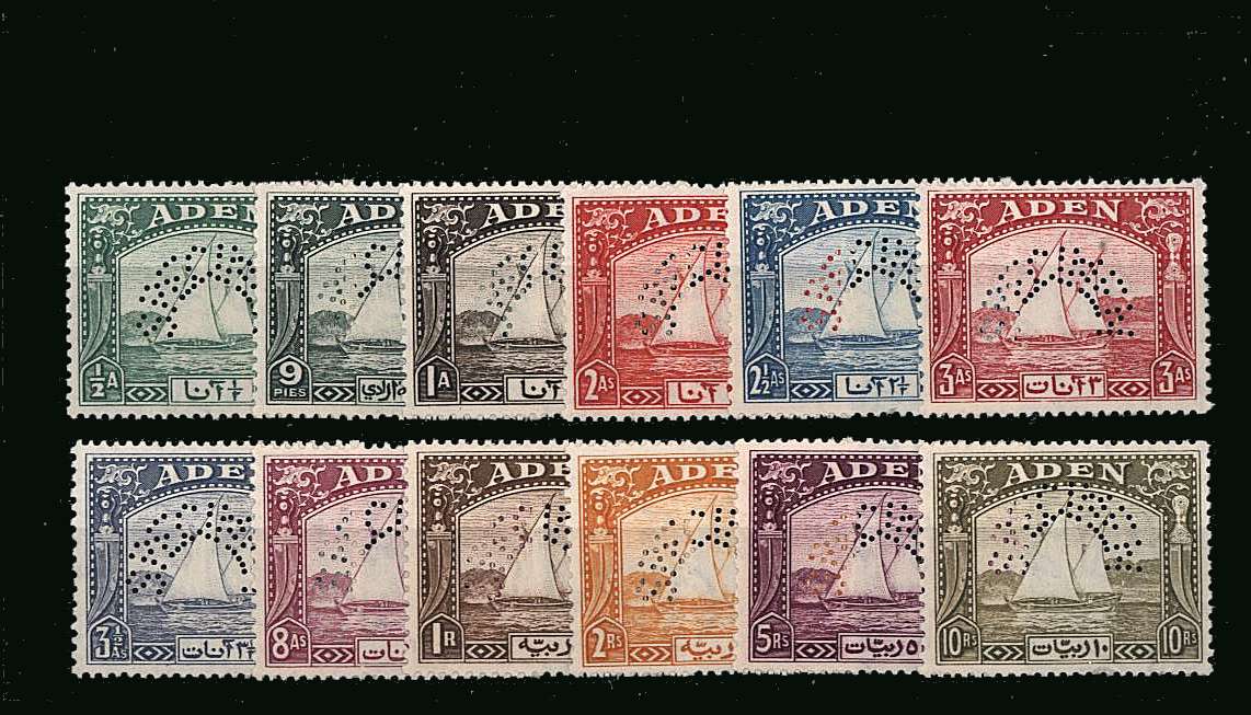 The famous ''Dhows'' set of twelve perfined <b>''SPECIMEN''</b> superb unmounted mint.<br/>A very rare set to find unmounted! 
<br/><b>QQW</b>