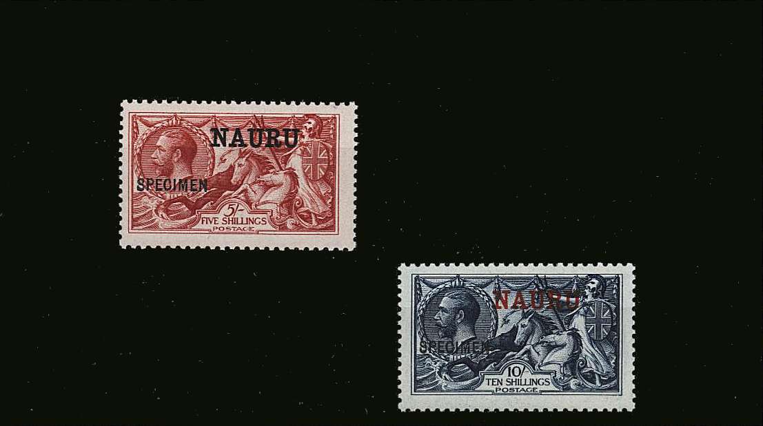 The ''WATERLOW'' printing set of two oveprinted ''SPECIMEN'' superb unmounted mint with perfect perforations.<br/>
A very rare set to find unmounted mint and so fine.<br/>SG Cat for mounted 2800.00 
<br><b>QQV</b>