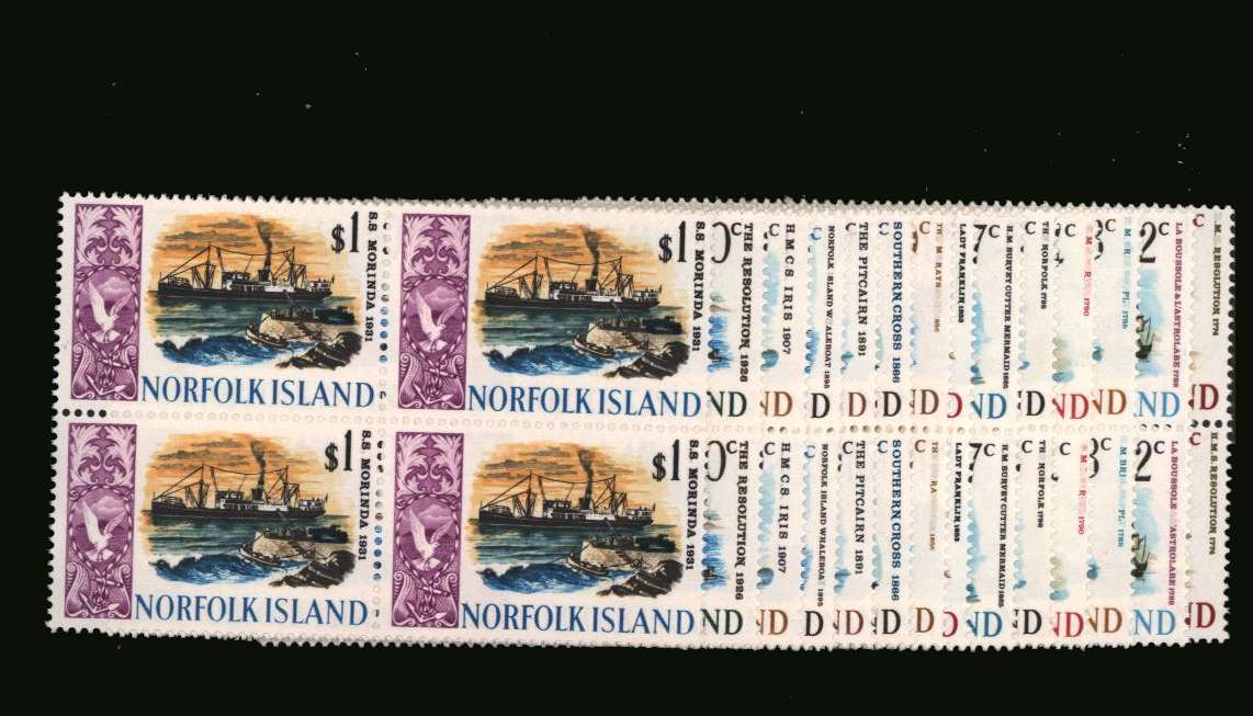 Ships set of fourteen in superb unmounted mint blocks of four.
<br/><b>QQV</b>