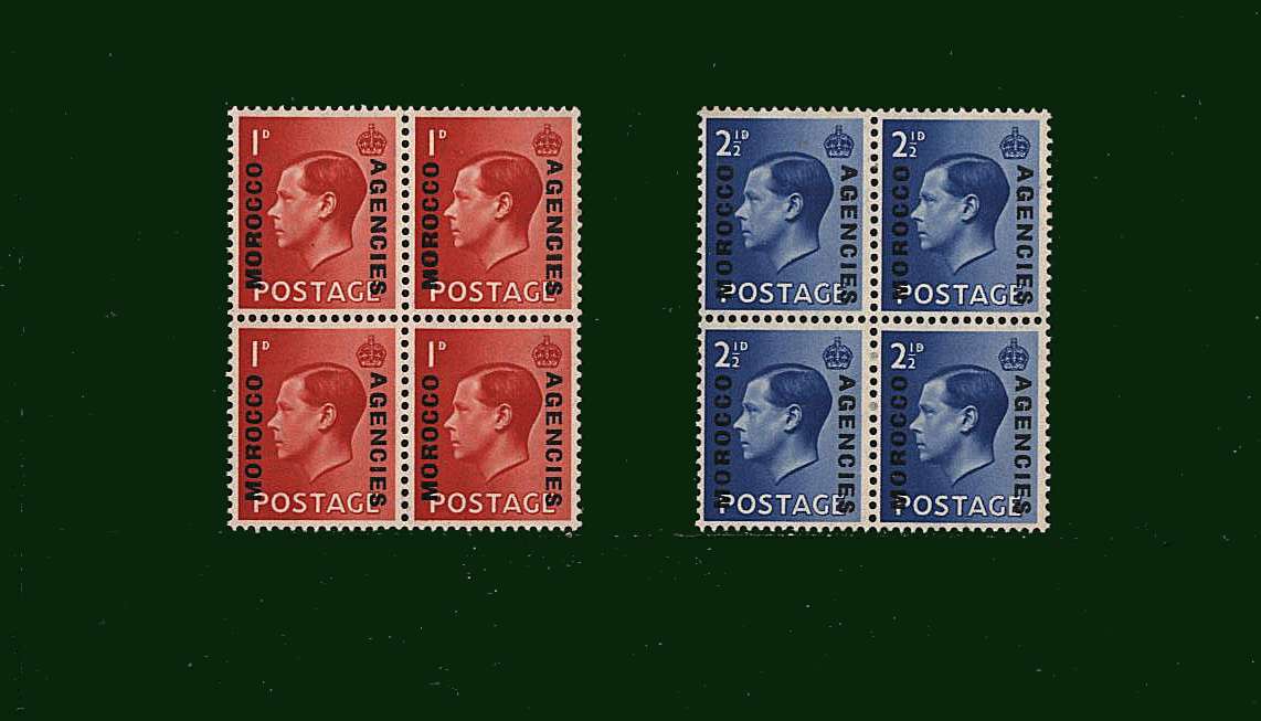 The Edward 8th complete set of two.<br/>
In superb unmounted mint blocks of four. 
<br/><b>BBD</b>