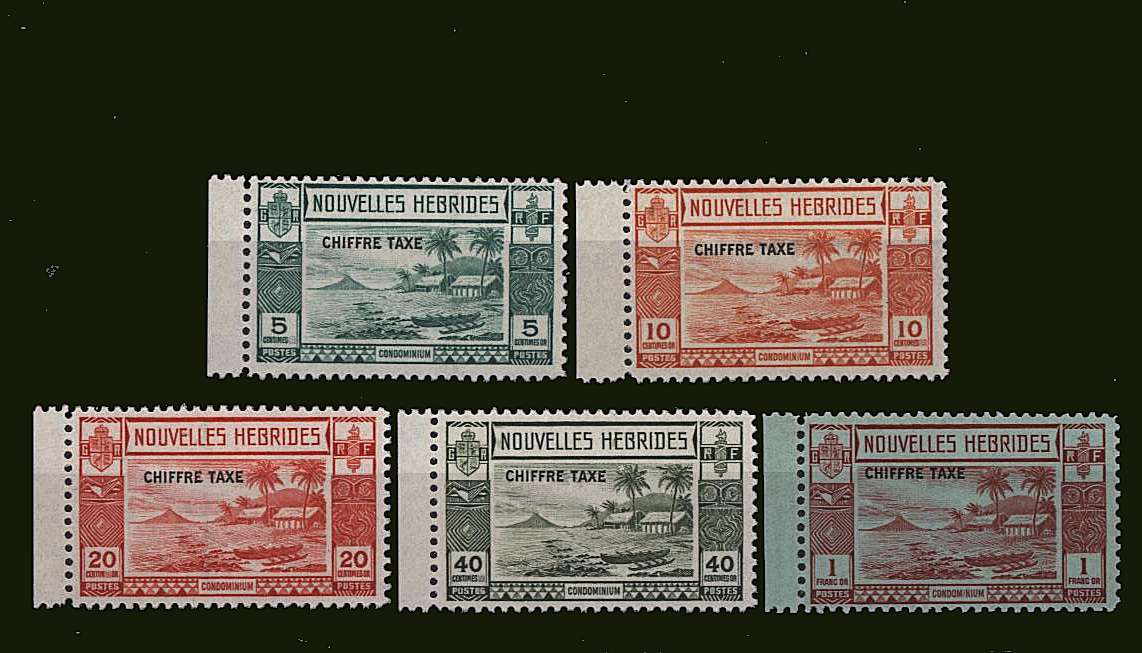 The POSTAGE DUE set of five superb unmounted<br/>mint left side marginals.
<br><b>BBH</b>