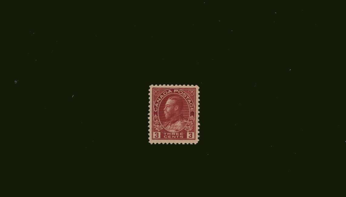 3c Carmine<br/>
A stunning superb unmounted mint single with perfect centering.
<br><b>BBJ</b>