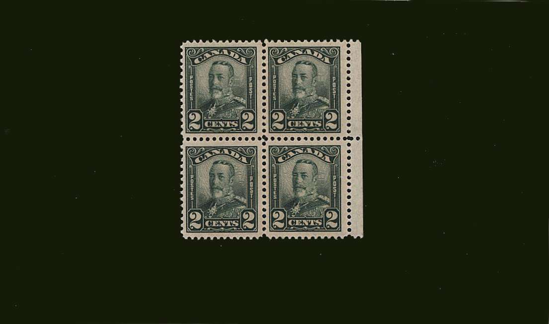 2c Green<br/>
Definitive single in a superb unounted mint right side marginal block of four
<br><b>BBJ</b>