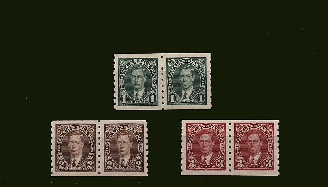 The coils set of three in superb unmounted mint pairs
<br><b>BBJ</b>