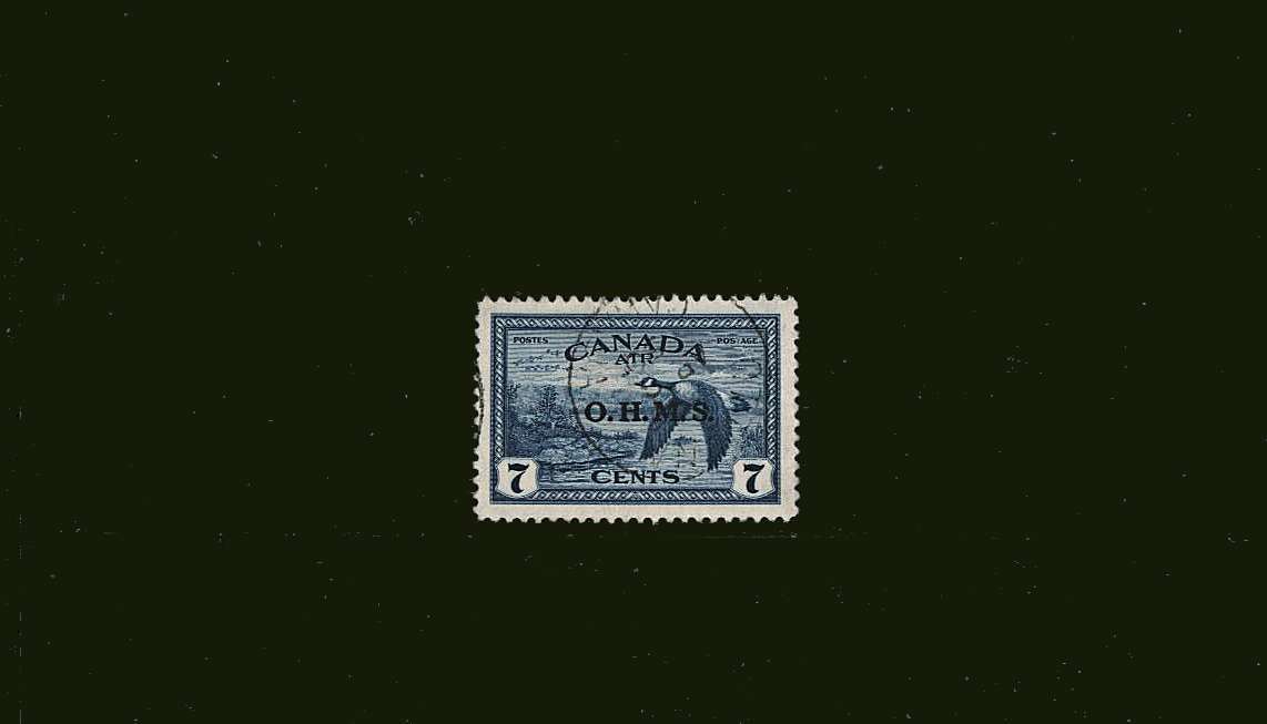 7c definitive - ''AIR'' single with O.H.M.S. overprint<br/>
A superb fine used single cacelled with a ''socked on the nose'' CDS cancel

<br><b>BBJ</b>