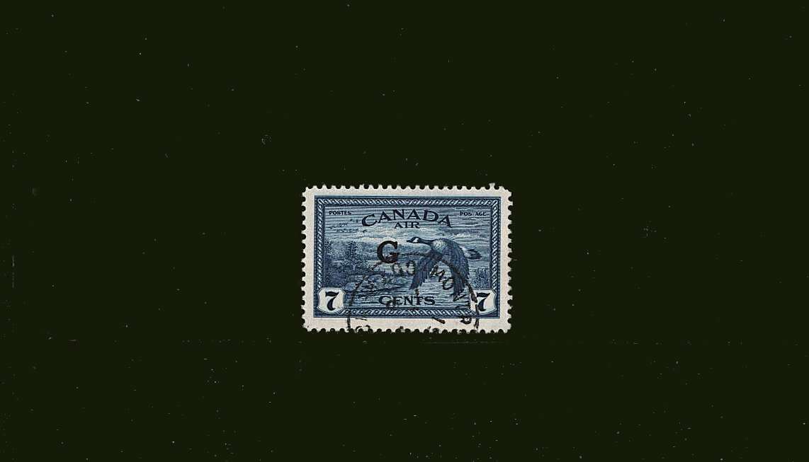 7c Blue overprinted with a ''G''<br/>
Superb fine used.
<br><b>BBJ</b>