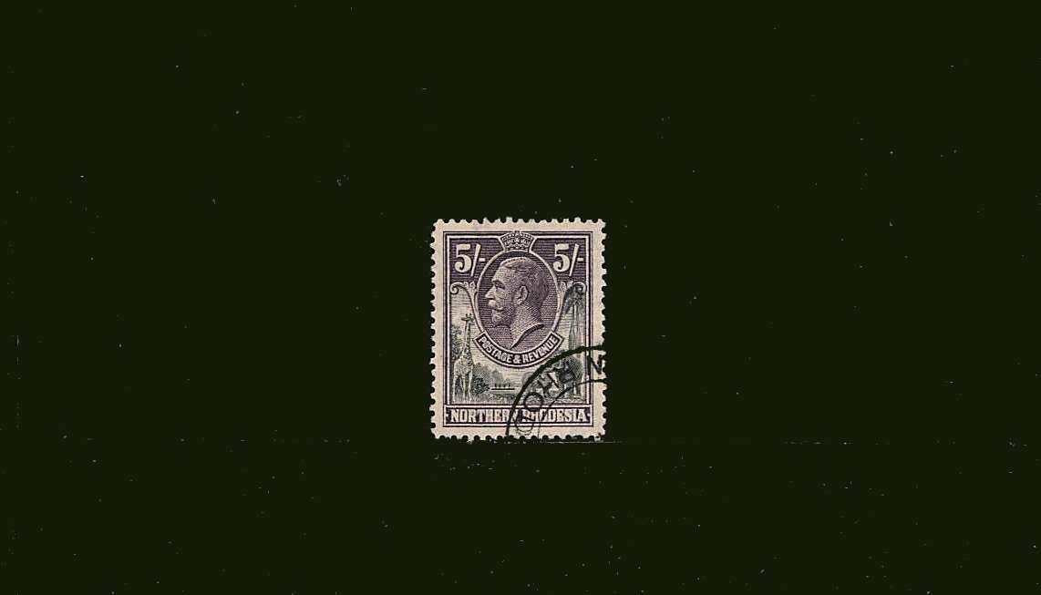 5/- Slate-Grey and Violet<br/>
A superb fine used single cancelled clear of profile.
<br><b>BBJ</b>