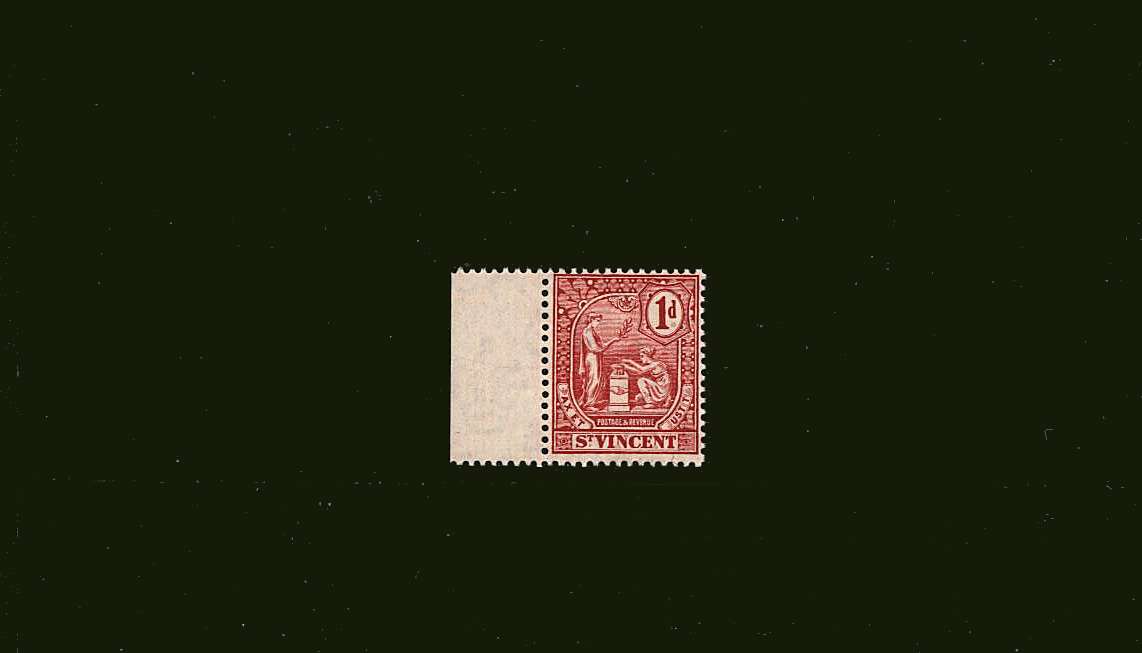 1d Carmine<br/>
A superb unmounted mint left side marginal single.
<br><b>BBJ</b>