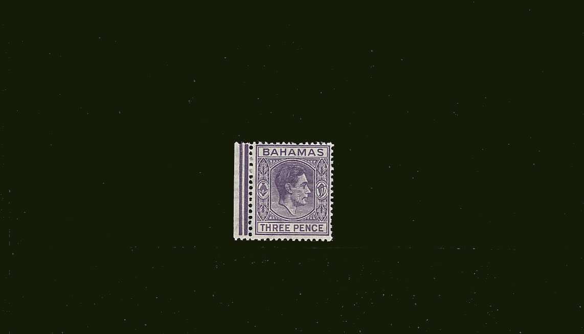 3d Violet<br/>
A superb unmounted mint left side marginal single
<br><b>BBJ</b>