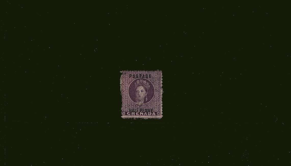 HALF-PENNY surcharge on ½d Deep Mauve<br/>
A mint stamp with some gum.
<br><b>BBJ</b>