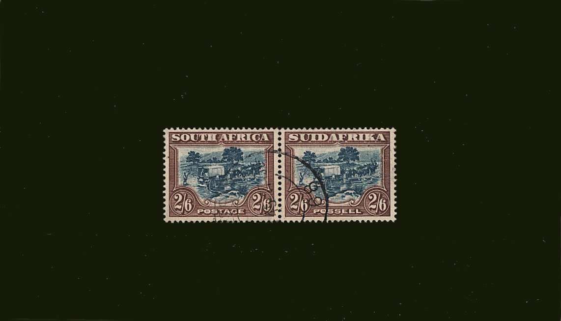 2/6d Green and Brown<br/>
A superb fine used pair
<br><b>BBJ</b>