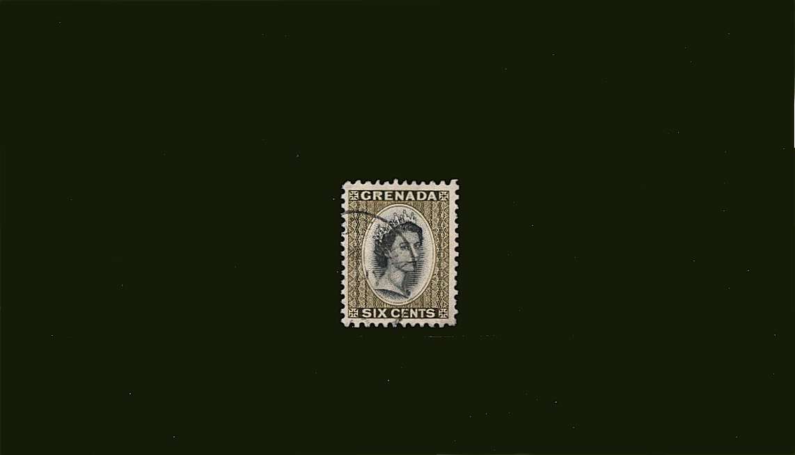 6c Black and Olive-Green - Watermark Block CA<br/>
A superb fine used single. Rare! <br/>
SG Cat 90
<br><b>BBJ</b>